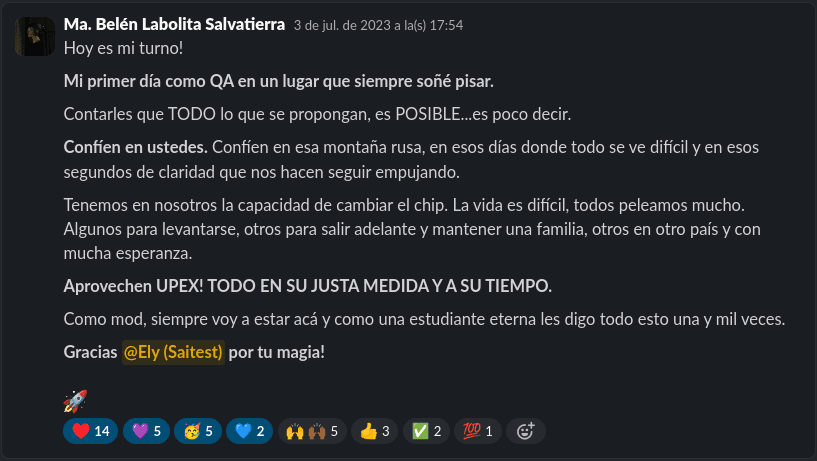 Ma. Belén Labolita Salvatierra testimonial background