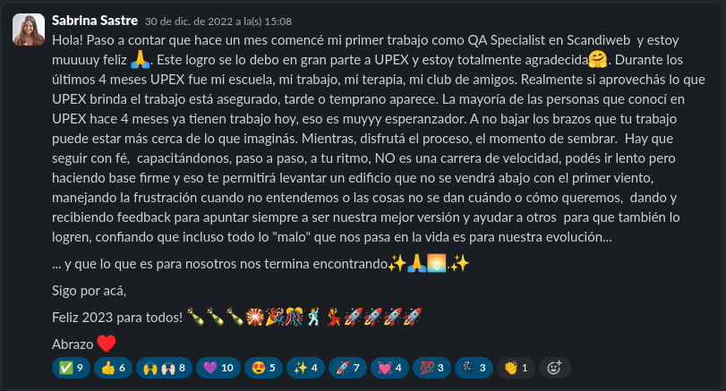 Sabrina Sastre testimonial background